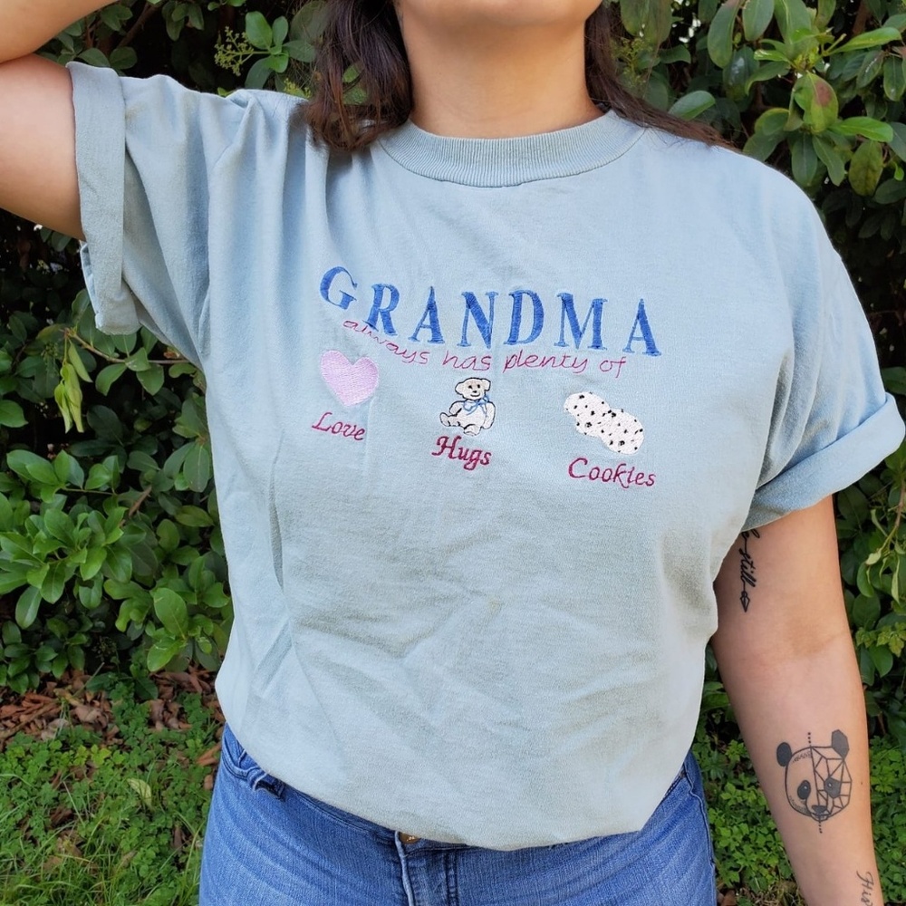SOLD Embroidered GRANDMA Tee